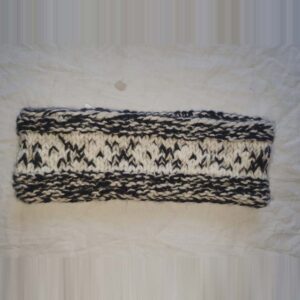 White-Black Angora & Merino Headband