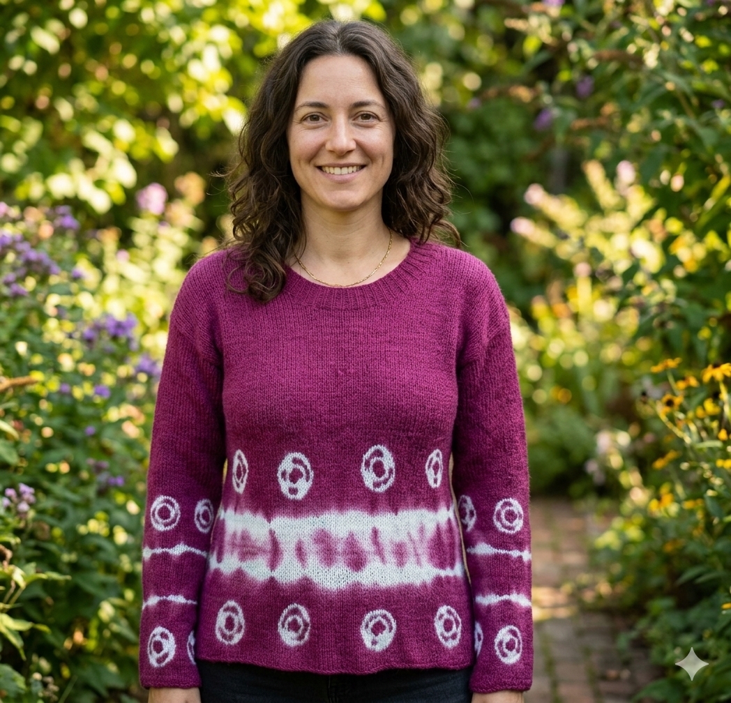 Pink Angora & Merino Tie-Dye Sweater