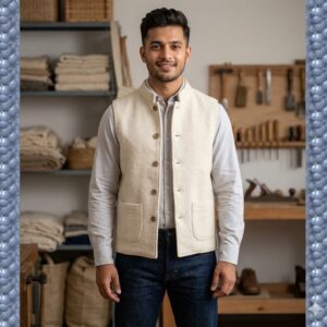 White Merino Sleeveless Jacket