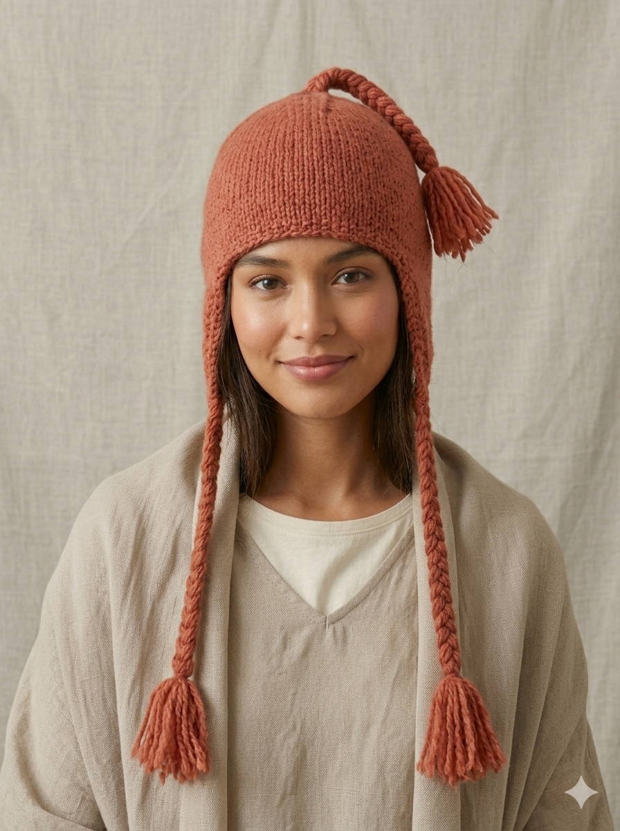 Orange Merino Cap