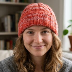 Orange Long Angora Cap