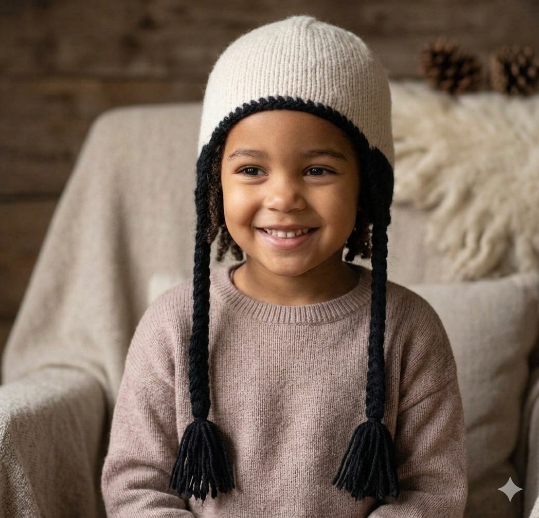 White Angora & Merino Kids Cap