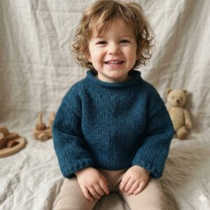 Navy Blue Angora & Merino kids Sweater