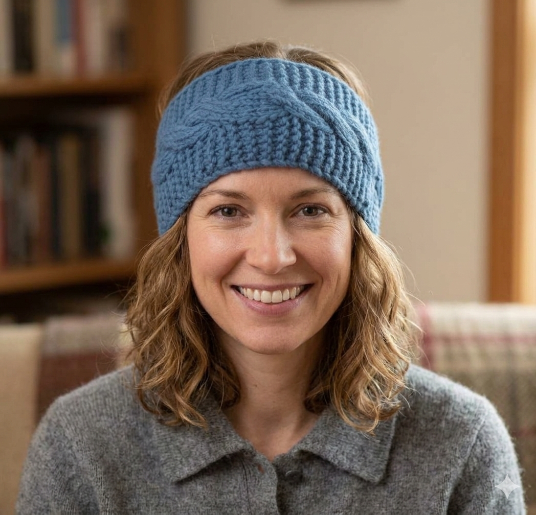 Dark Blue Merino Headband