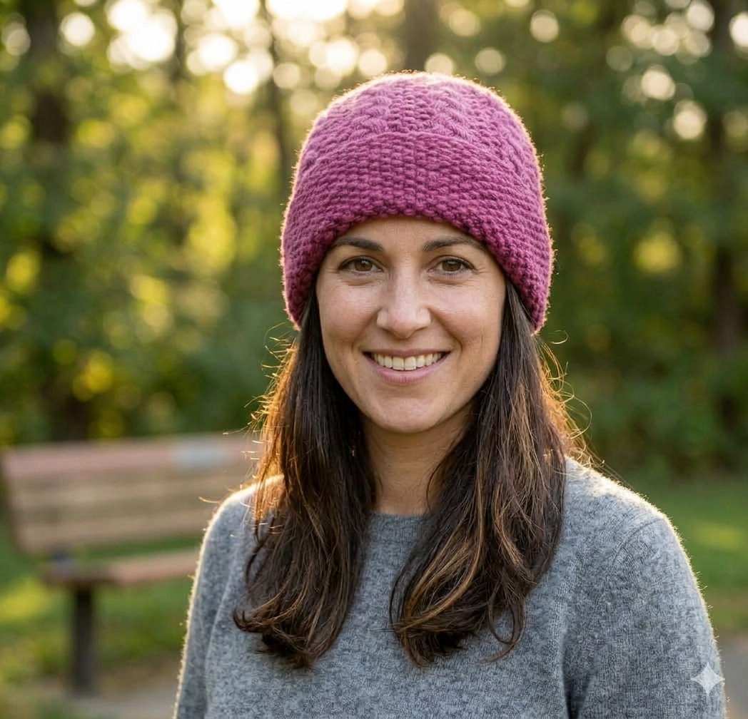 Pink Angora Fold Cap handmade from Angora wool by Kullu Karishma