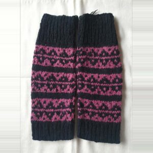 Black-Pink Merino Leg Warmers