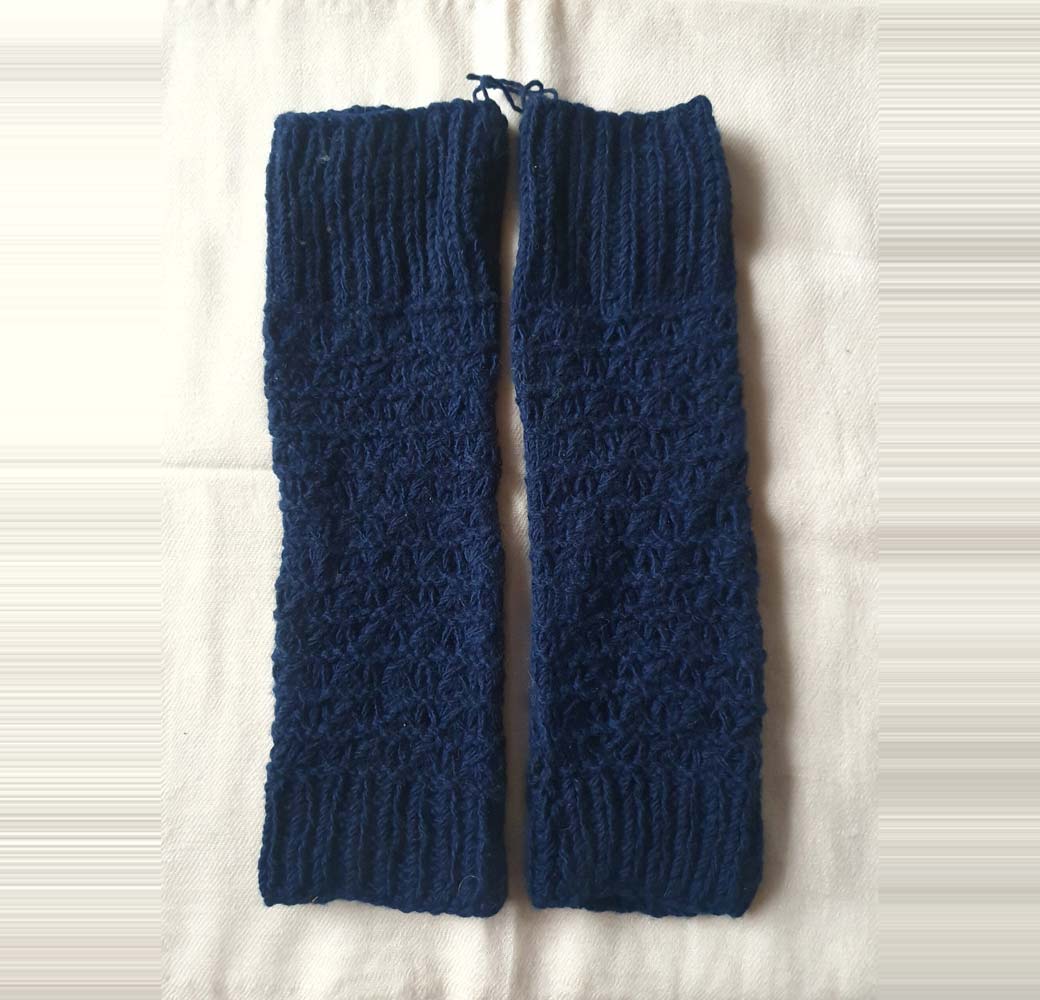 Dark Blue Merino Leg Warmers
