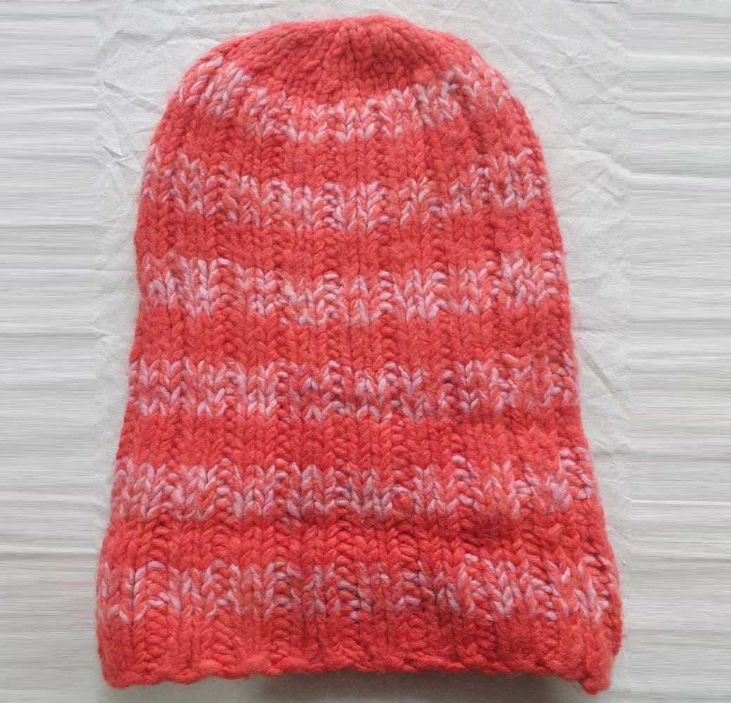 Orange Long Angora Cap