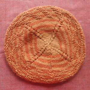 Yellow-Orange Merino Beret Cap