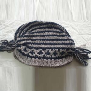 Black-Beige Merino Cap