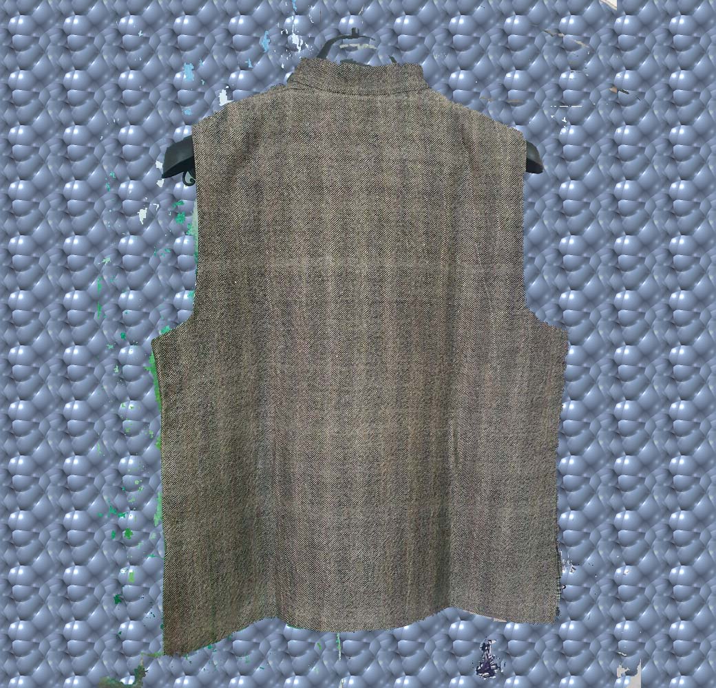 Gray Merino Linen Sleeveless Jacket - Image 3