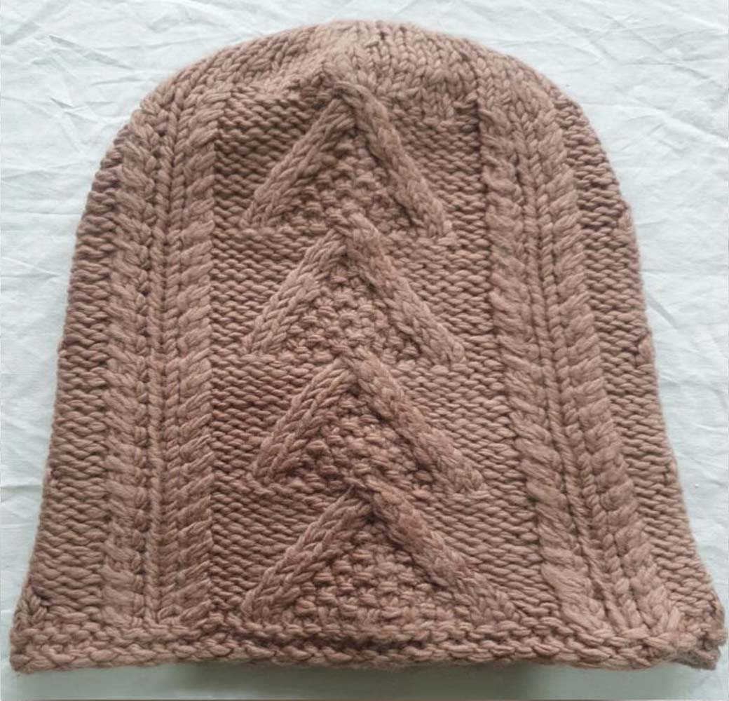 Brown Long Angora Cap