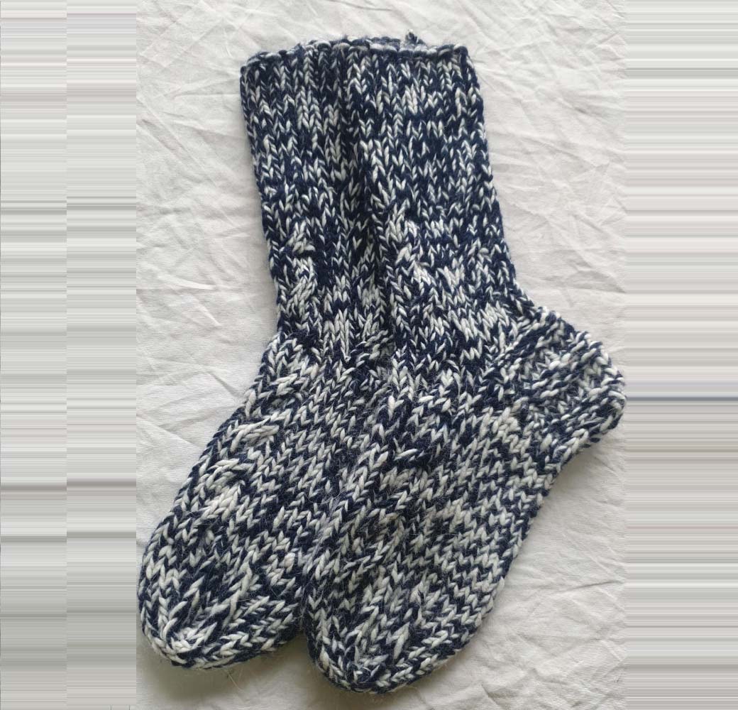 Black-White Angora Ankle Socks