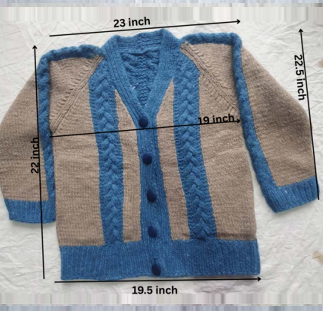 Blue-Brown Angora & Merino Sweater - Image 4