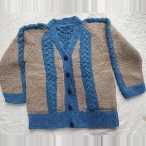 Blue-Brown Angora & Merino Sweater