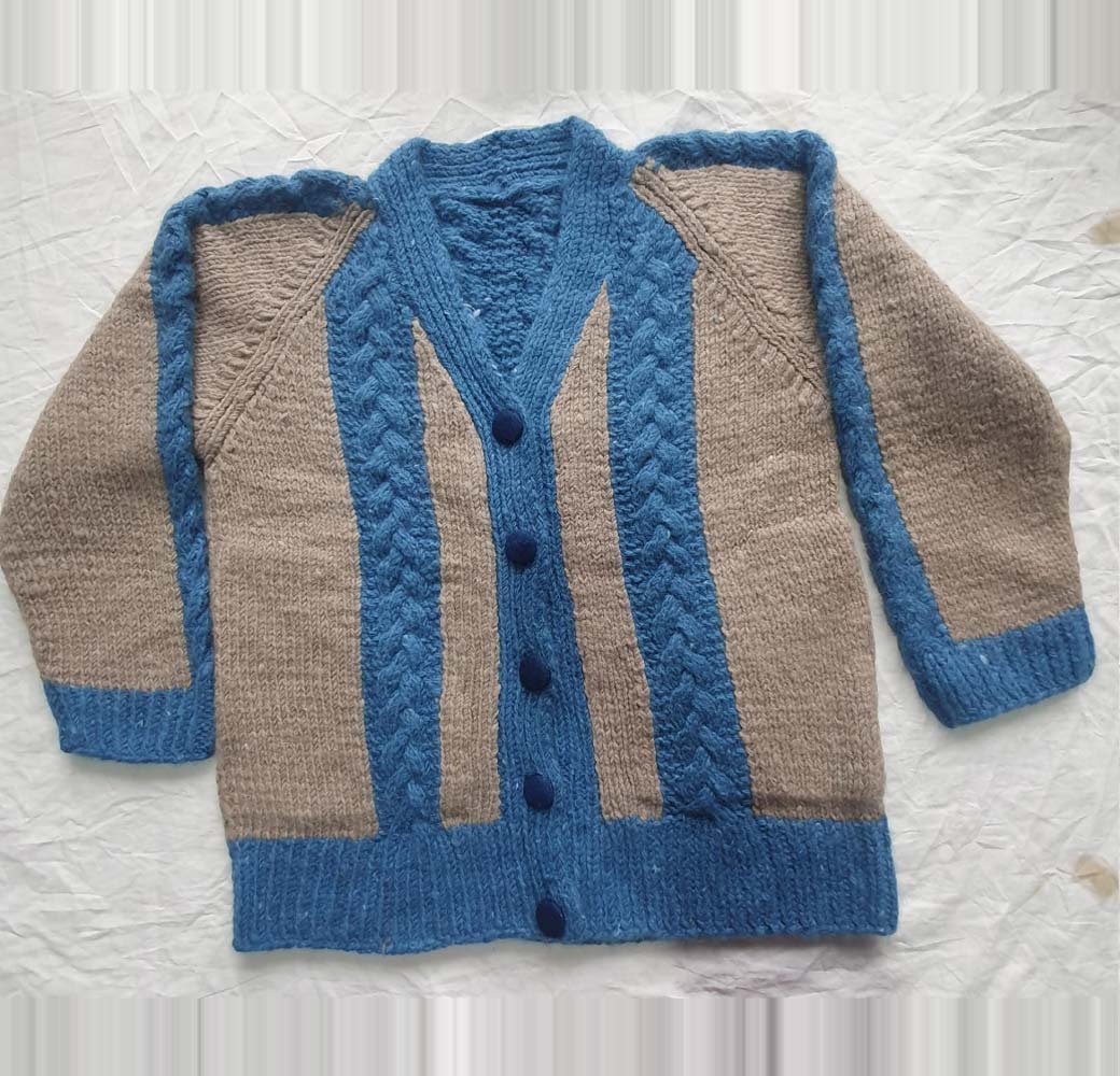 Blue-Brown Angora & Merino Sweater