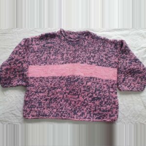 Pink-Black Merino Kids Cardigan