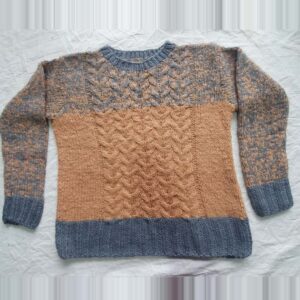 Brown-Blue Angora & Merino Sweater