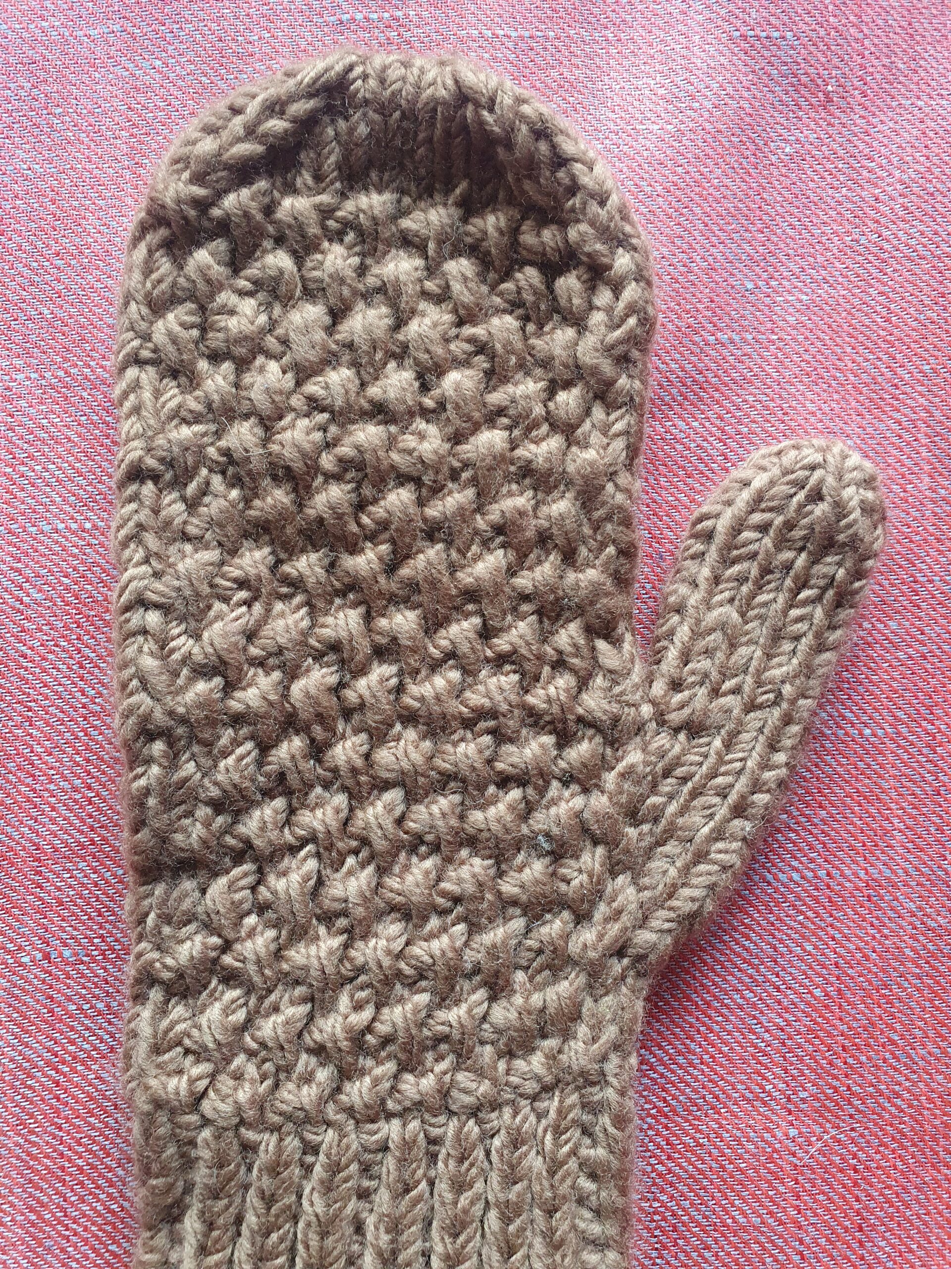 Beige Merino Mitten Gloves - Image 3