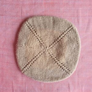 Beige Merino Beret Cap