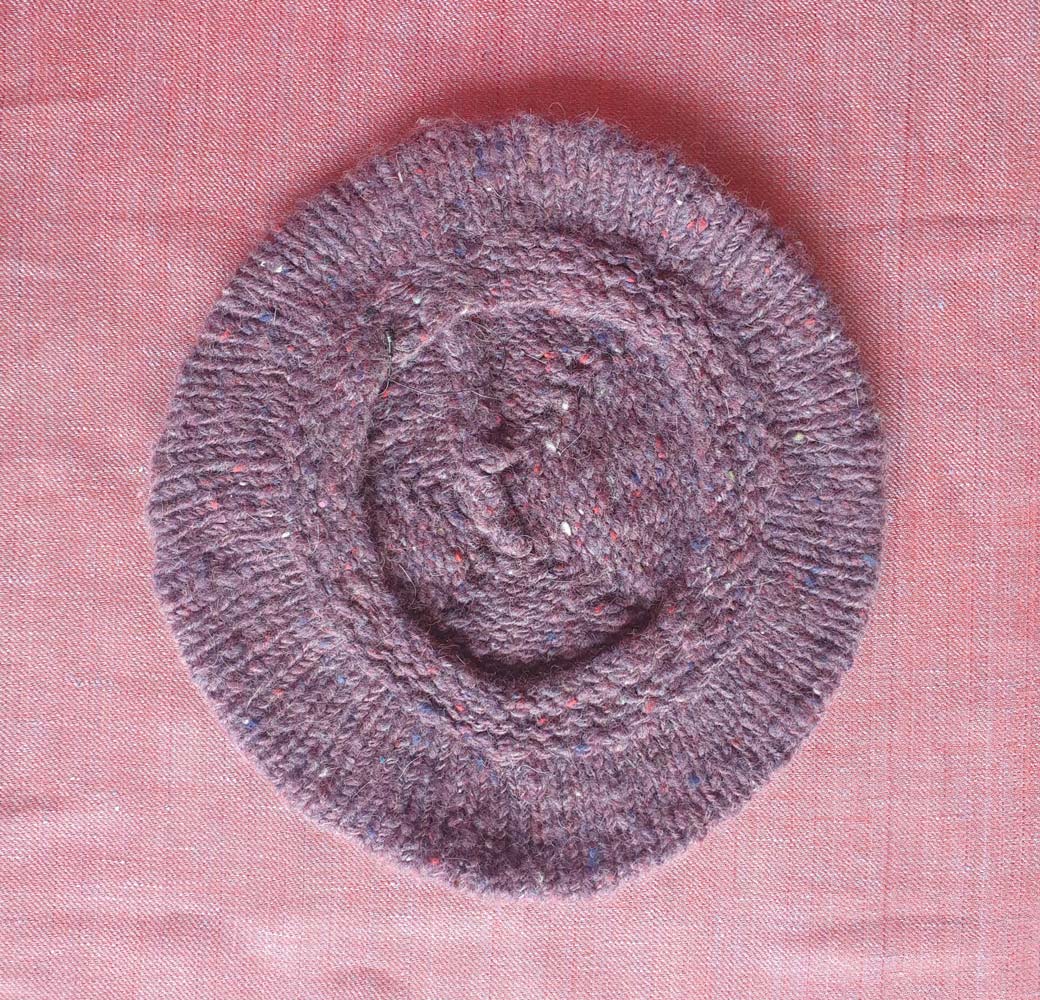 Pink Angora Merino Beret Cap - Image 3