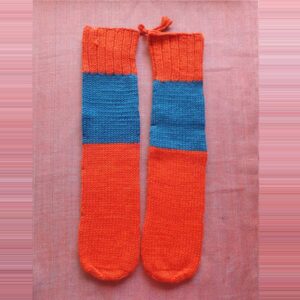 Merino Heel Less Socks Orange-Blue