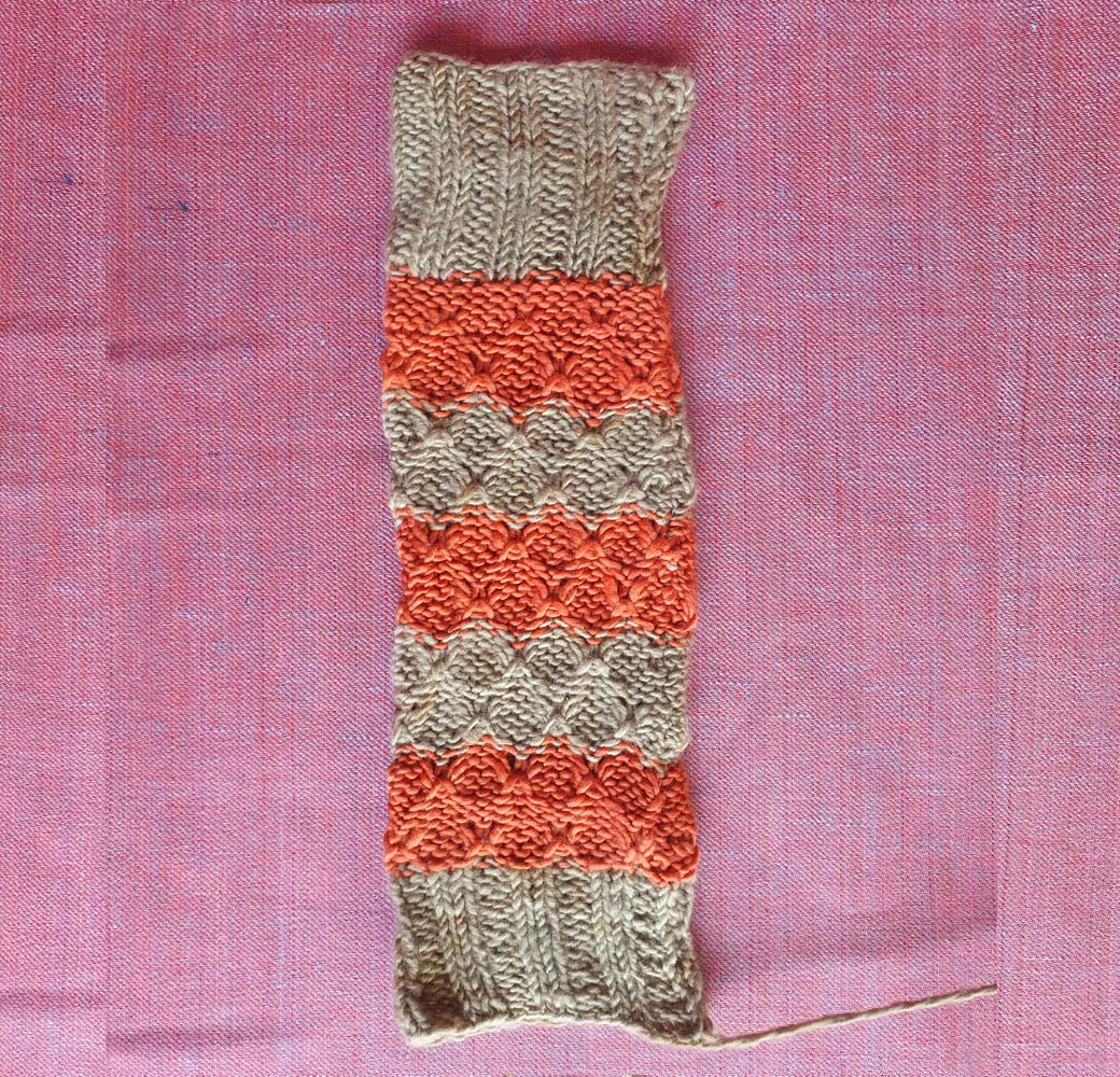 Beige-Orange Lamb Wool Leg Warmers - Image 2