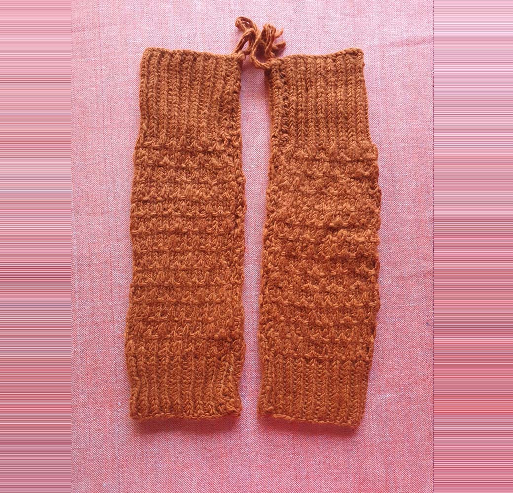 Orange Angora Merino Leg Warmers