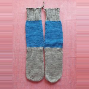 Gray-Blue Merino Heel Less Socks
