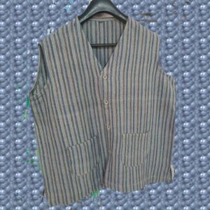 Striped Lamb Wool Sleeveless Jacket