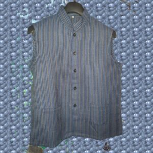 Blue-Gray Lamb Wool Sleeveless Jacket