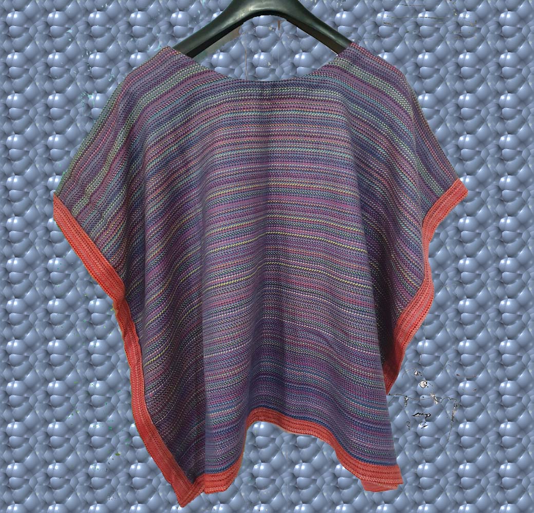 Merino poncho multi Colour