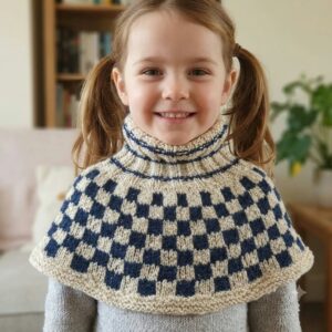 Beige-Black Designer Angora Neck Warmers