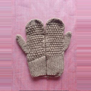 Beige Merino Mitten Gloves