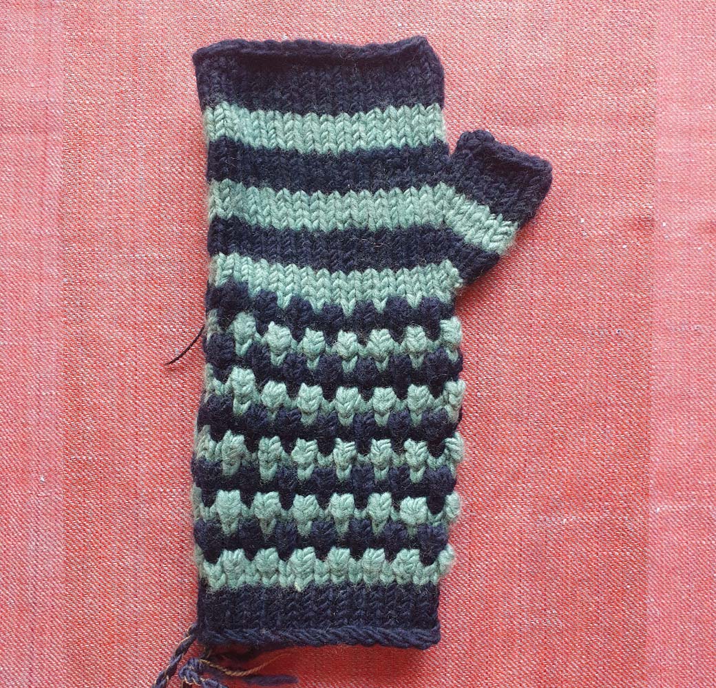 Blue-Green Merino Long Gloves - Image 2