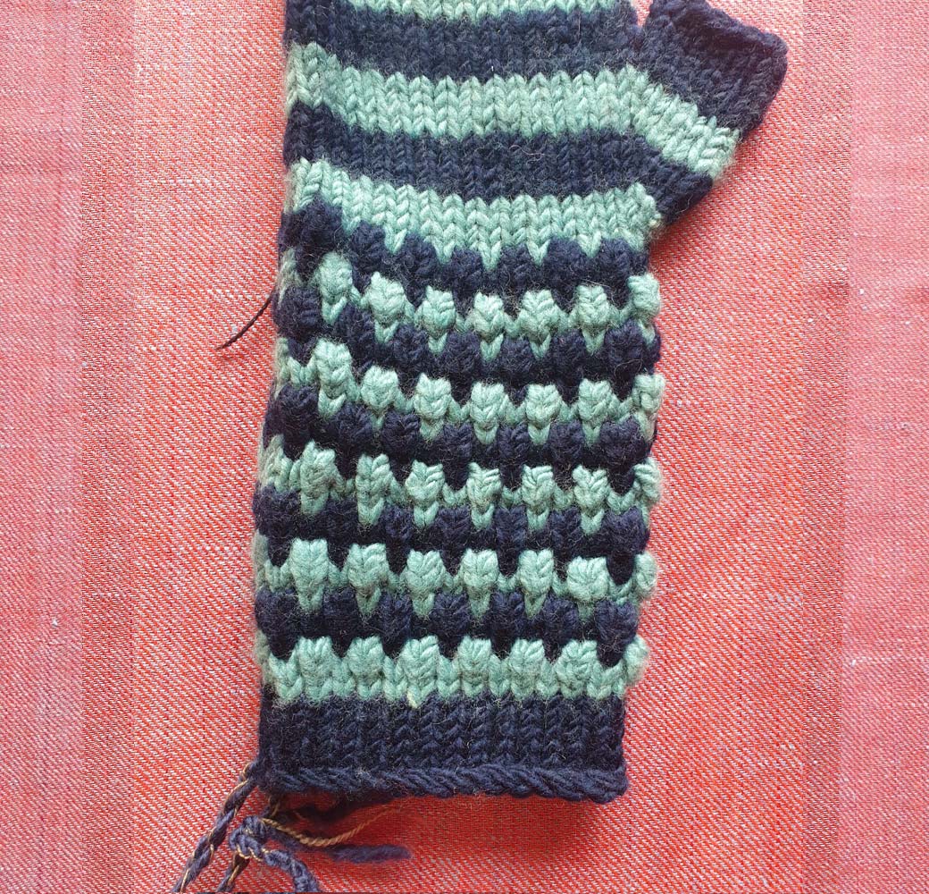 Blue-Green Merino Long Gloves - Image 3