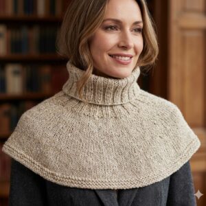 Beige Merino Designer Neck Warmers