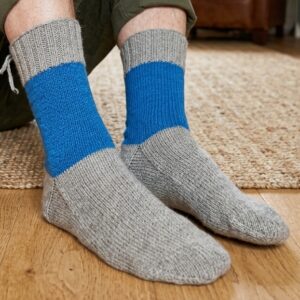 Gray-Blue Merino Heel Less Socks