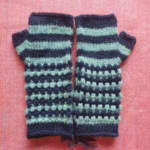 Blue-Green Merino Long Gloves