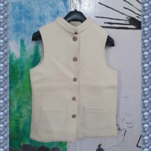 White Merino Sleeveless Jacket