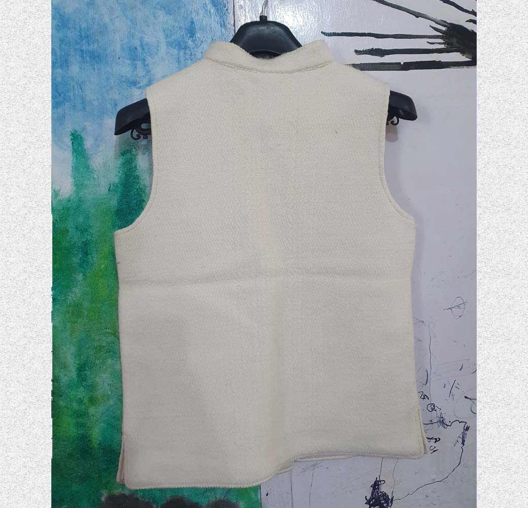 White Merino Sleeveless Jacket - Image 3
