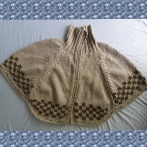 Beige-Brown Merino Poncho