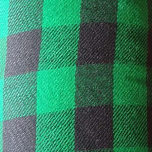 Black & Green Color Checked Fabric