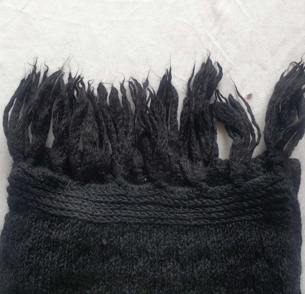 Black Angora Merino Muffler - Image 3