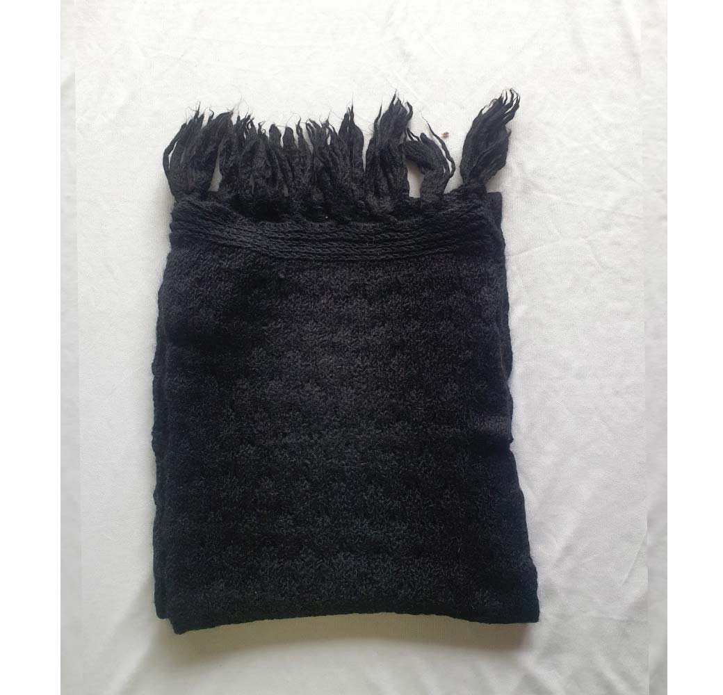 Black Angora Merino Muffler