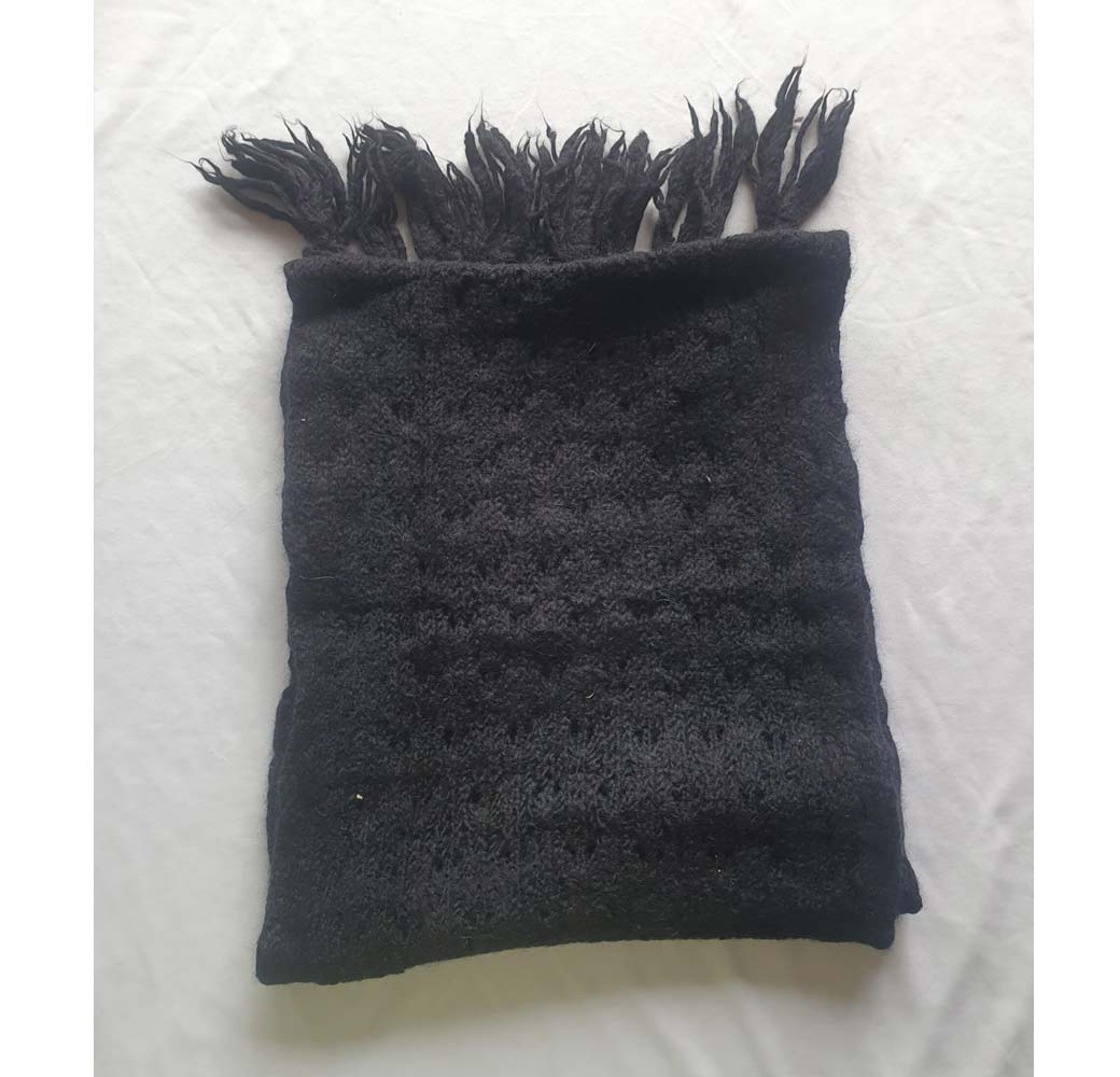 Black Angora Merino Muffler - Image 2