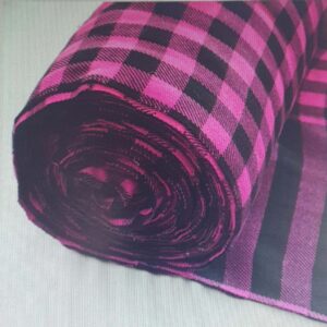 Pink & Black Checked Fabric