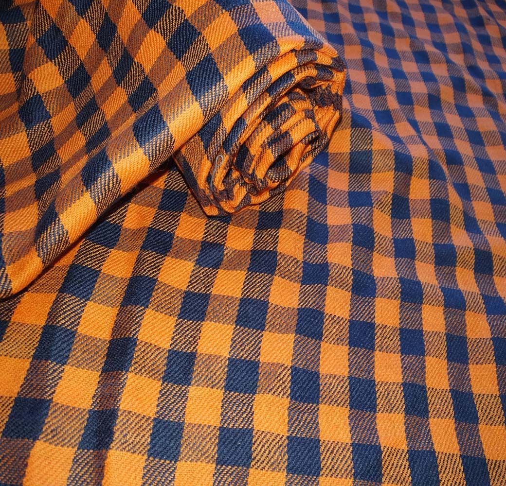 Orange & Dark Navy Blue Fabric