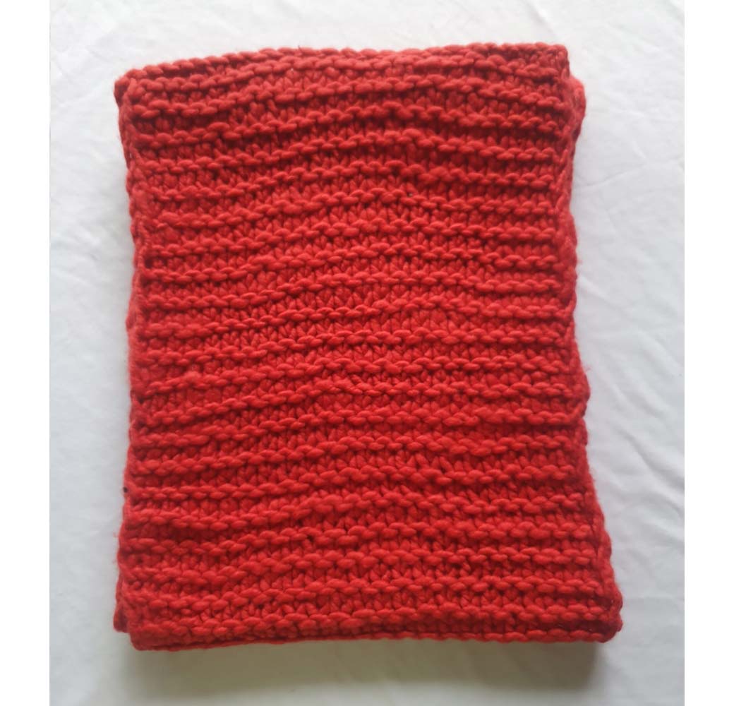 Red Lamb Wool Muffler