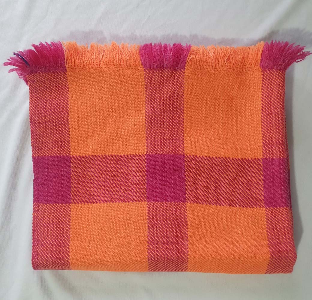 Orange Pink Merino Stole